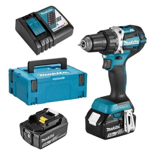 Makita DDF484RTJ Taladro, 450 W, 18 V, Negro, One size
