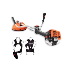 Desbrozadora Profesional de Gasolina Multifunción FUXTEC PS162 2en1 de 62 CC, 3,5 CV - con Correa para el Hombro, Cuchilla de 3 Dientes, Carrete, Sistema antivibración y cortadora