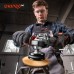 Dnipro-M DGA-201BC Ultra Amoladora Angular Inalámbrica 20V 125mm Brushless, 2 Velocidades 3000-8500 RPM, KIT con Batería 4Ah, Cargador y 10 Discos de Corte Incluidos