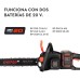 DNIPRO-M Motosierra Batería 36V 40 cm  2 Baterías 4.0Ah + Cargador Dual  Corte Rápido 16 m/s, Freno Seguridad  Sierra para Poda y Jardín DCS-201BC Dual