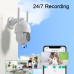 Cámara de vigilancia exterior/interior WiFi, 2K 3MP HD Visión Nocturna, Detección de movimiento, Cámara 360 exterior inalámbrica con Proyector, WiFi 2.4GHz, ANRAN P2 Blanco