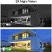 Cámara de vigilancia exterior/interior WiFi, 2K 3MP HD Visión Nocturna, Detección de movimiento, Cámara 360 exterior inalámbrica con Proyector, WiFi 2.4GHz, ANRAN P2 Blanco