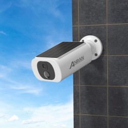 Cámara de vigilancia exterior inalámbrica WiFi solar, 3MP, audio bidireccional, detección de movimiento PIR, compatible con Alexa ANRAN C3 - 1 unidad