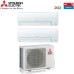mitsubishi electric dual split inverter aire acondicionado smart series msz-hr 9+9 con mxz-2ha40vf r-32 wi-fi opcional 9000+9000