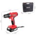 Taladro atornillador y perforador inalámbrico, batería litio 21V de 1.3Ah, velocidad 1500rpm, con batería, cargador y maletín incluidos - Greencut TD210L