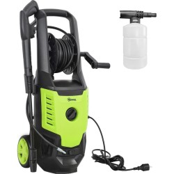 Outsunny hidrolimpiadora de alta presión 2200W, caudal 510 L/h, con bomba de aluminio, parada automática, presión de 150 bar, botella de espuma