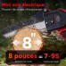 OUTIGO Motosierra, motosierra sin escobillas de 21 V, motosierra de 8 pulgadas, motosierra de 8000 mAh, mini motosierra a batería, 3 cadenas, 2 guías de cadena.