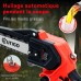 OUTIGO Motosierra, motosierra sin escobillas de 21 V, motosierra de 8 pulgadas, motosierra de 8000 mAh, mini motosierra a batería, 3 cadenas, 2 guías de cadena.