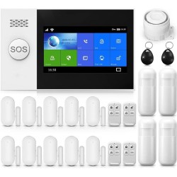 Sistema de alarma inalámbrico para el hogar, sistema de seguridad Wi-Fi con pantalla táctil inalámbrica de 4.3