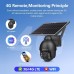 Cámara solar 4G para exteriores, cámara de vigilancia inalámbrica PTZ con detección de movimiento PIR, visión nocturna, audio bidireccional, almacenamiento en la nube/tarjeta SD, resistente al agua IP